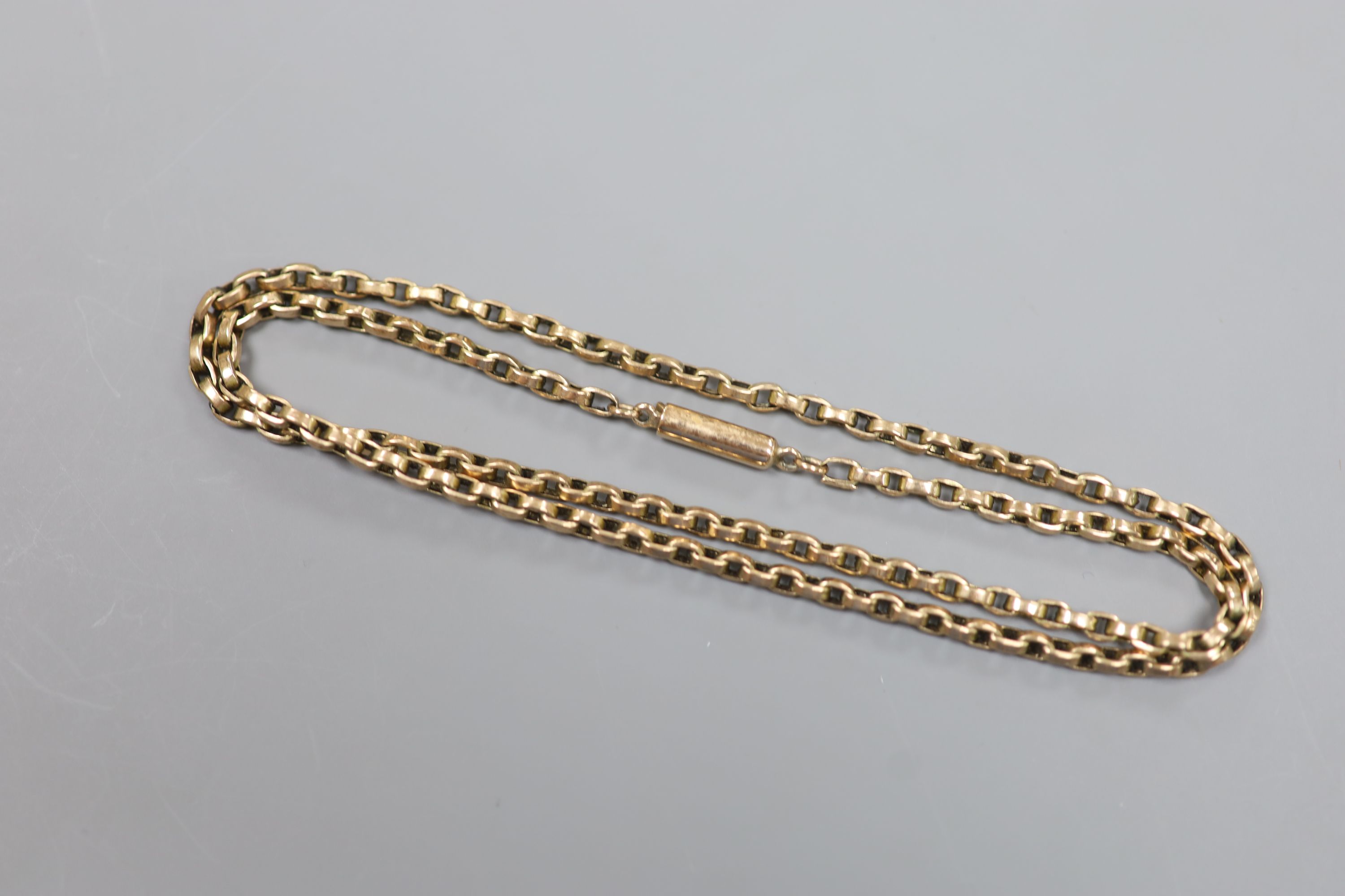 An early 20th century 9ct chain, 48cm